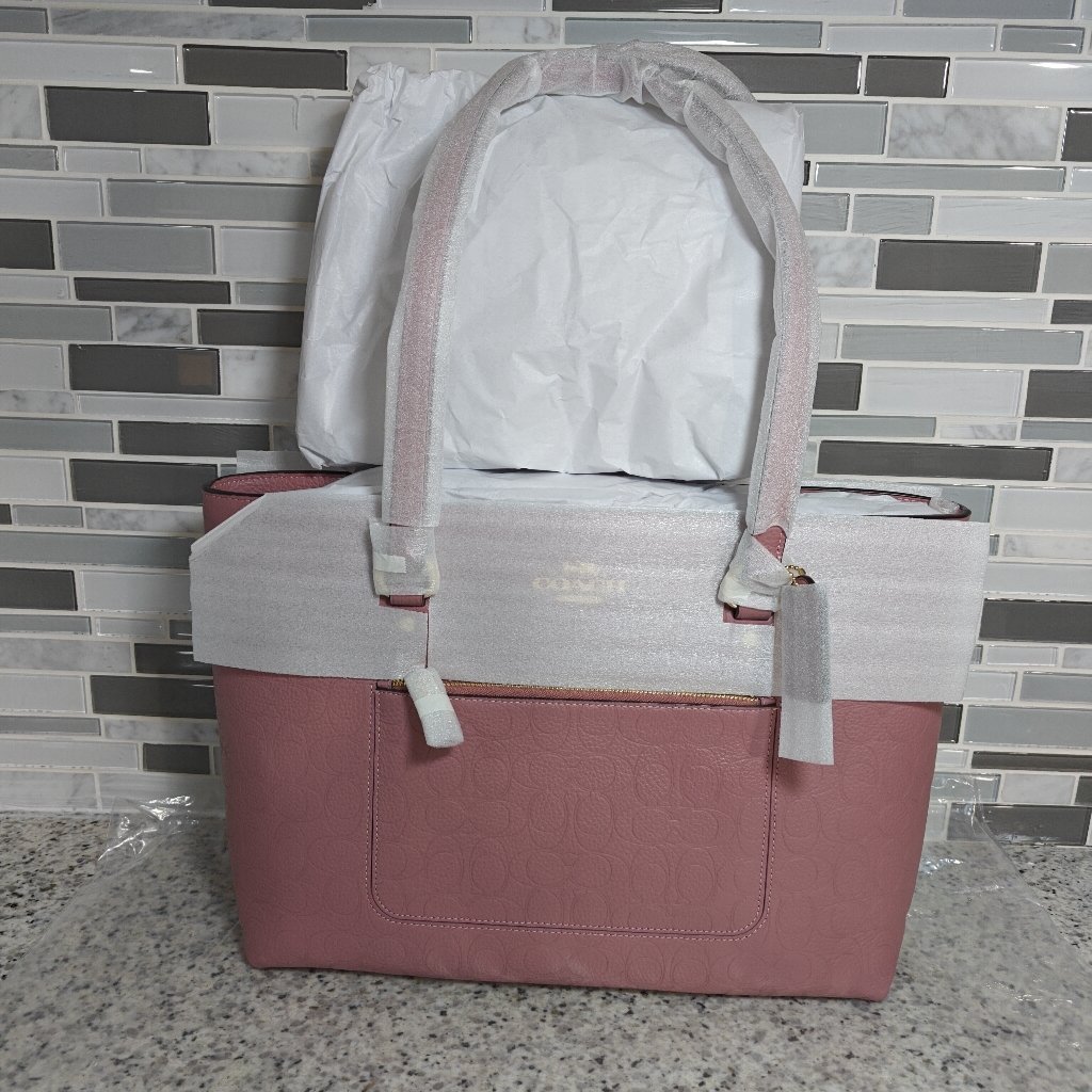 Coach Station Tote Bag In Signature Leather (Mauve Pink)